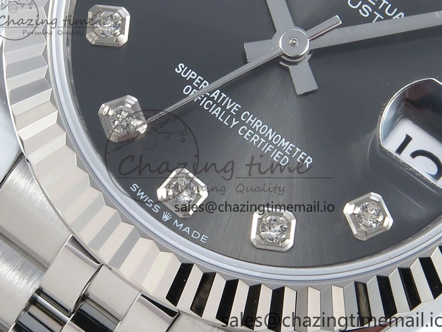 MiroTime 0304 DateJust 31 278274 ARF 1:1 Best Edition 904L Steel Gray Diamonds Dial on SS Jubilee Bracelet ETA OnTrend 541